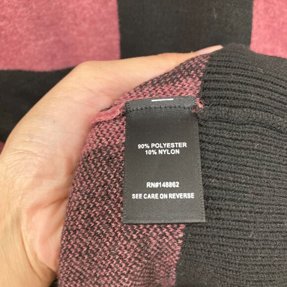 Torrid size 4X Pink Black Checkered Luxe Cozy Jacquard Boyfriend Cardigan Tunic - Picture 9 of 11